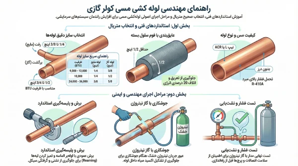 راهنمای مهندسی لوله کشی مسی کولر گازی