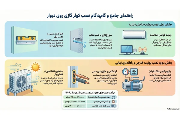 راهنمای گام به گام نصب کولر گازی دیواری